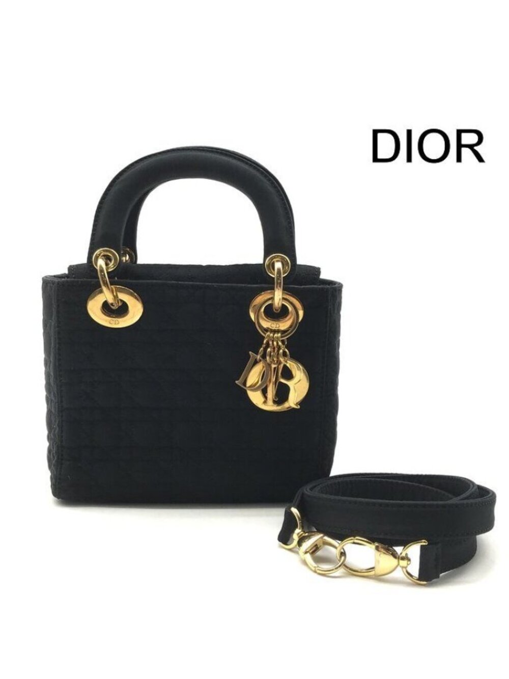 Dior Lady Black Nylon Mini 2-Way Bag